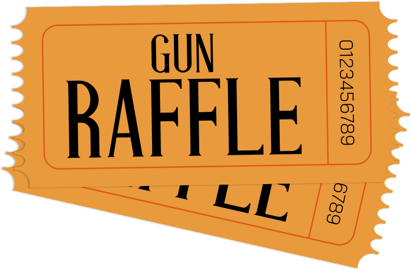 Yellow gun raffle tickets